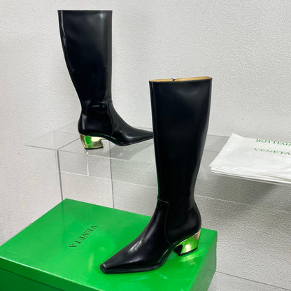 TEX HIGH BOOT IN BLACK PATENT CALFSKIN