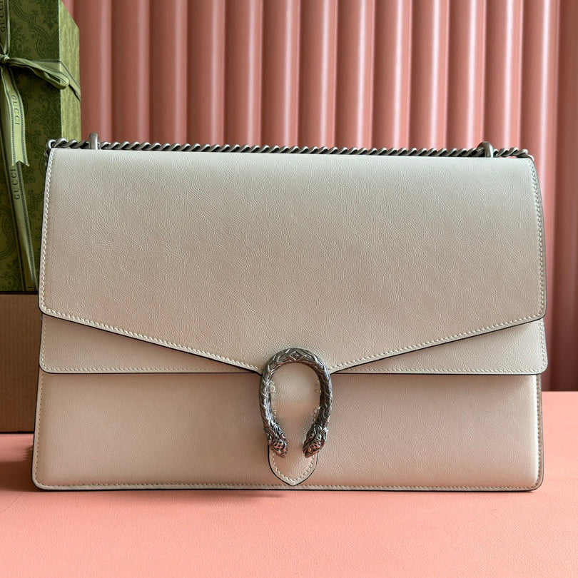 DIONYSUS LAGRE SHOULDER BAG 42 IN OFF WHITE GLOSSY LAMBSKIN