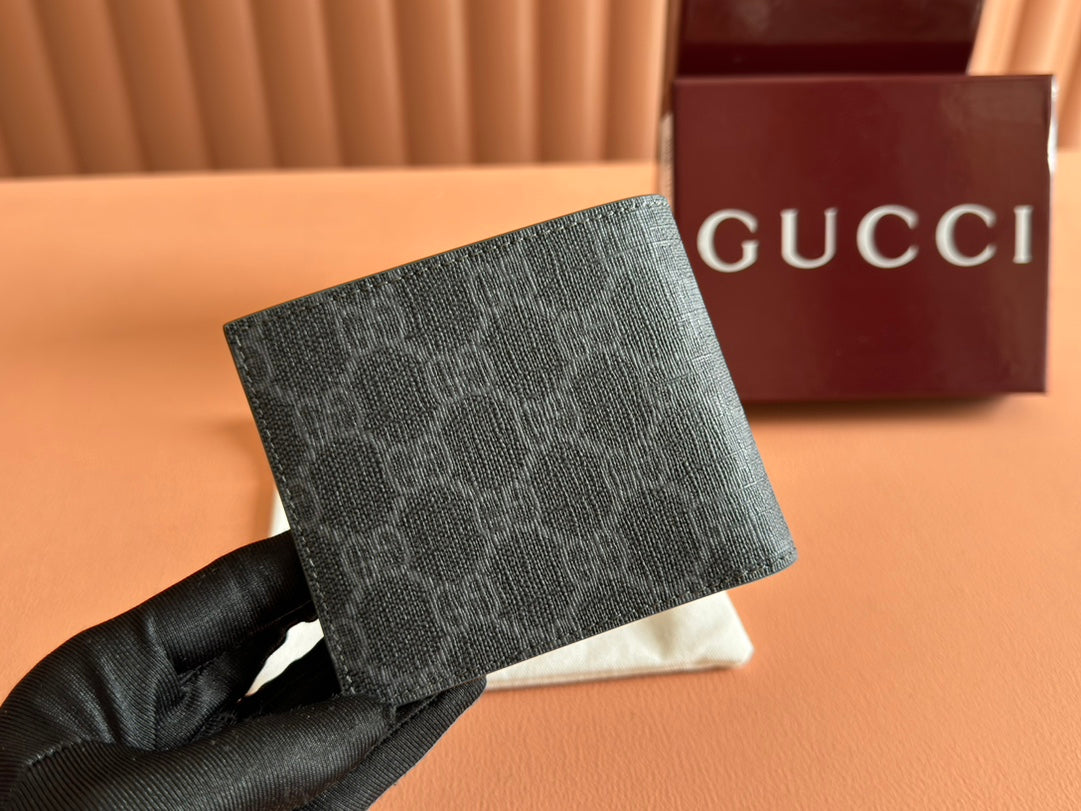 INTERIOR GG BI-FOLD WALLET 11 IN GREY CALFSKIN