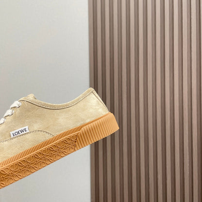 TERRA VULCA LACE-UP SNEAKER IN SAND BROWN SUEDE