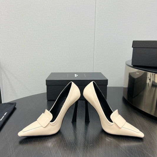 D'ORSAY PUMPS IN CREAM GLOSSY CALFSKIN