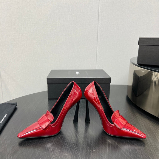 D'ORSAY PUMPS IN RED GLOSSY CALFSKIN