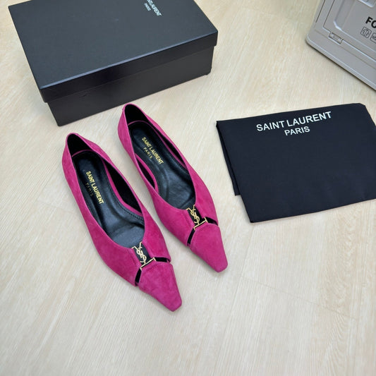 BABYLONE BALLET FLAT IN BRIGHT PINK SUEDE