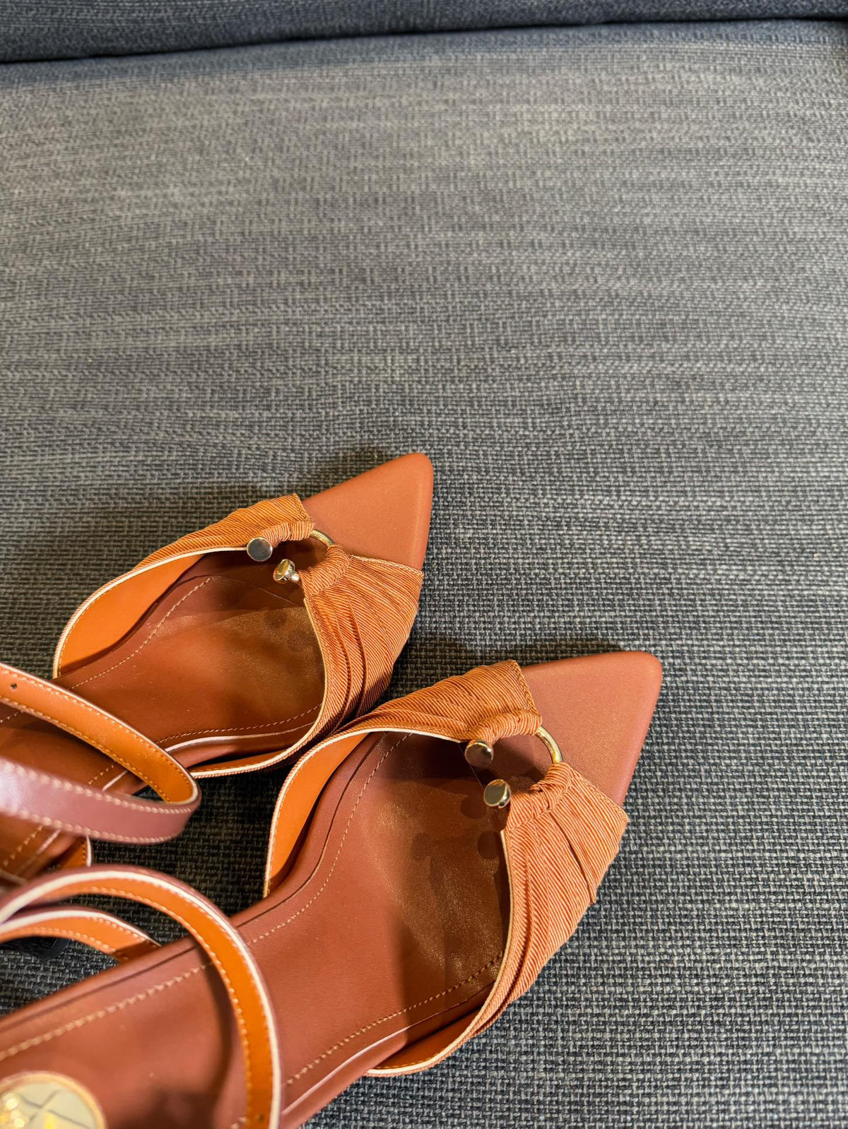 LOLA HIGH SANDALS IN TANGELO ORANGE SMOOTH LAMBSKIN AND DRAPED JERSEY