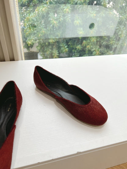 SL GEMMA BALLET FLAT GARNET FUR
