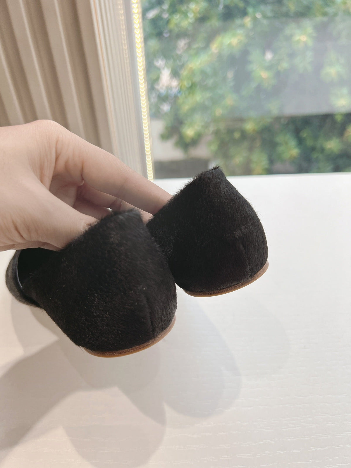 SL GEMMA BALLET FLAT BLACK FUR