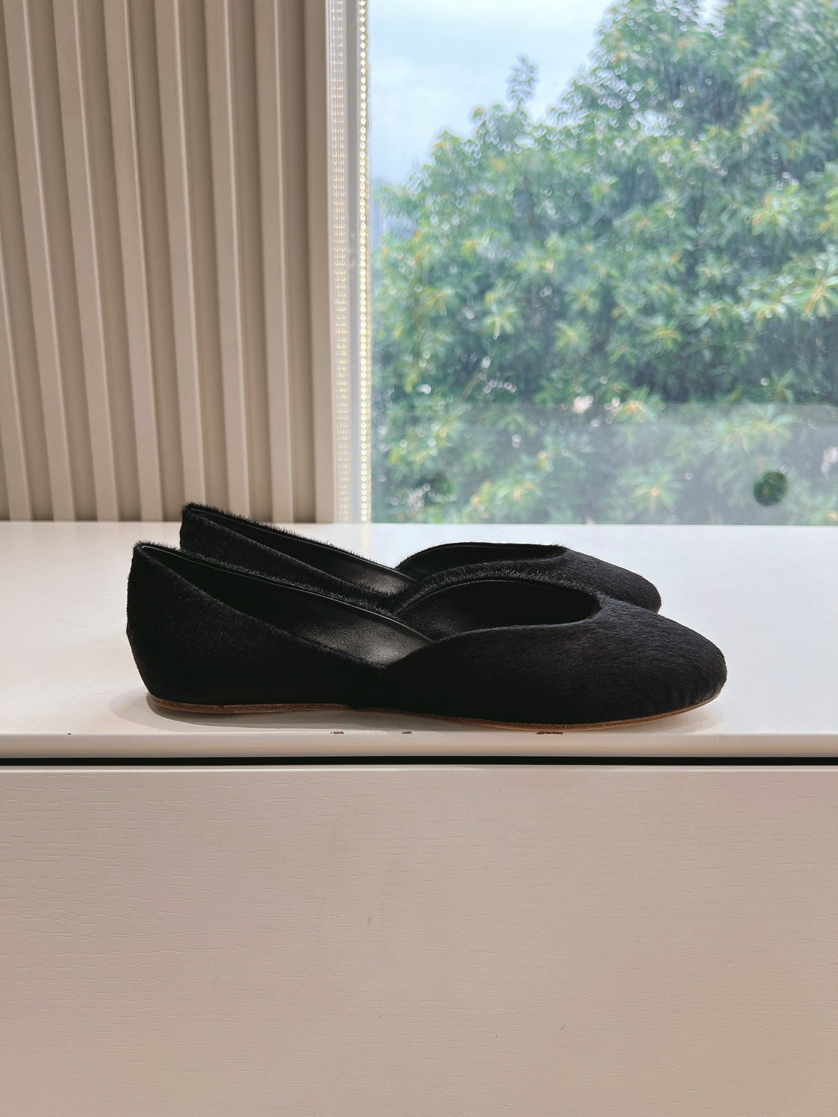 SL GEMMA BALLET FLAT BLACK FUR