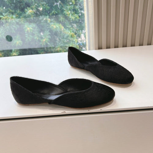 SL GEMMA BALLET FLAT BLACK FUR