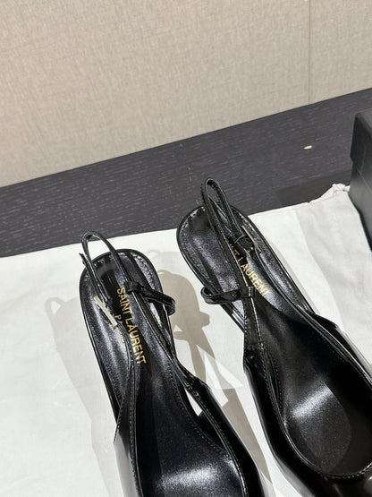 SL CHERISH SLINGBACK 75 BLACK CALFSKIN