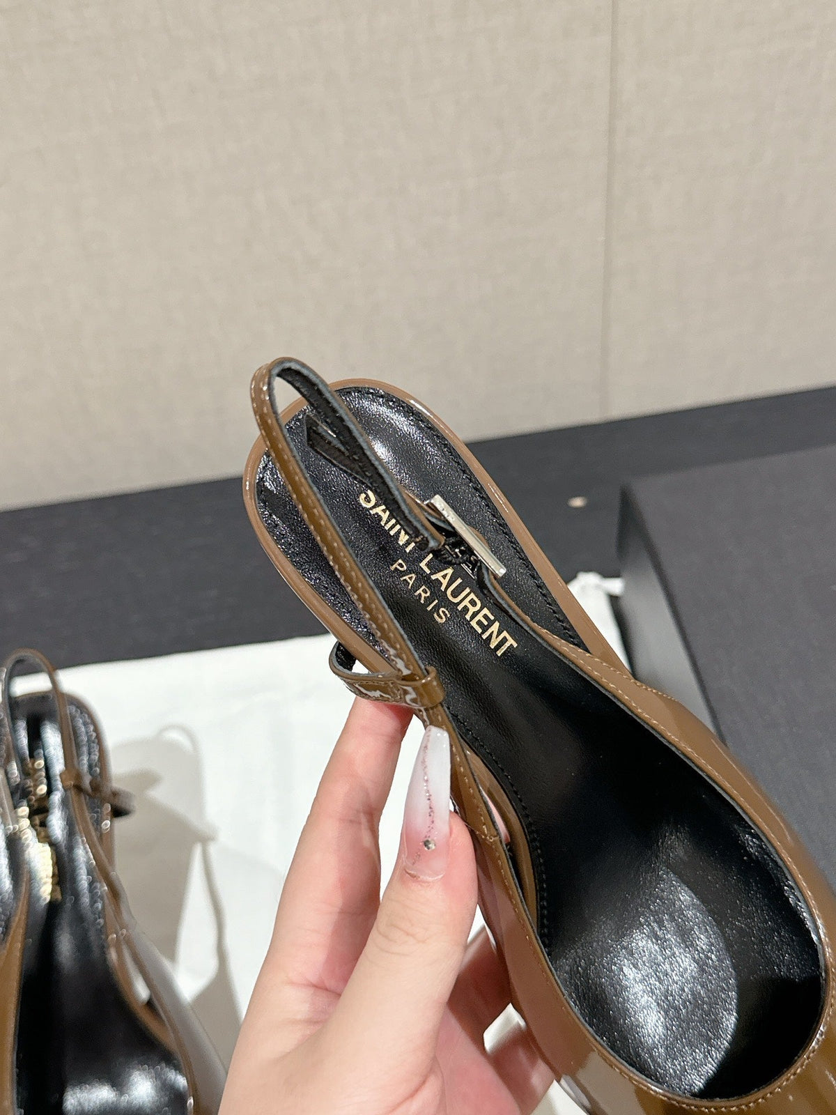 SL CHERISH SLINGBACK 75 CAMEL CALFSKIN