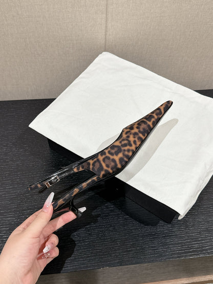 SL CHERISH LEOPARD SLINGBACK AMBER CANVAS