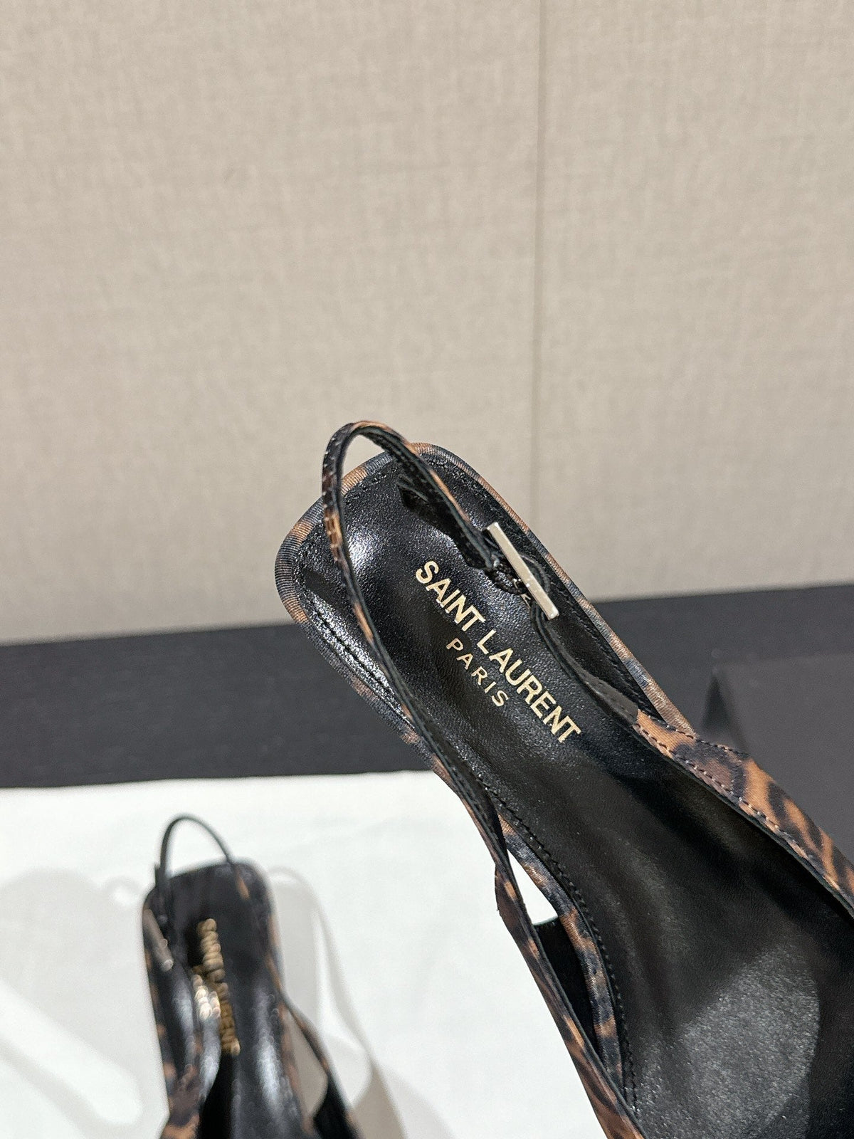 SL CHERISH LEOPARD SLINGBACK AMBER CANVAS