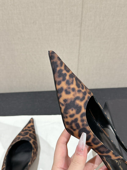SL CHERISH LEOPARD SLINGBACK AMBER CANVAS
