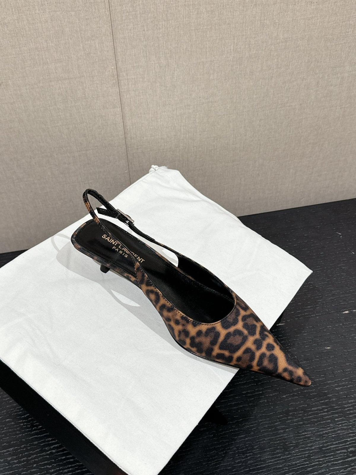 SL CHERISH LEOPARD SLINGBACK AMBER CANVAS