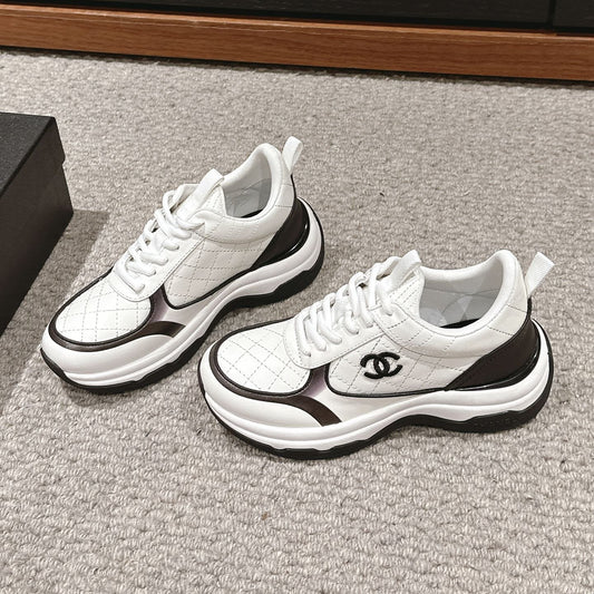 CC CLASSIC SNEAKER IN WHITE MIX BLACK LAMBSKIN