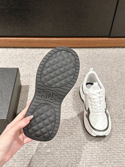 CC CLASSIC SNEAKER IN WHITE MIX BLACK LAMBSKIN