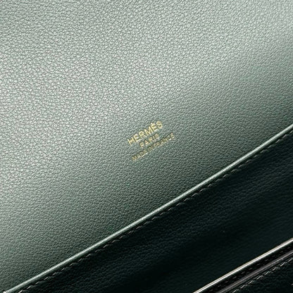 HM ROULIS 18 MINI BAG IN NANDOR GREEN CALFSKIN GOLD-TONE HARDWARE