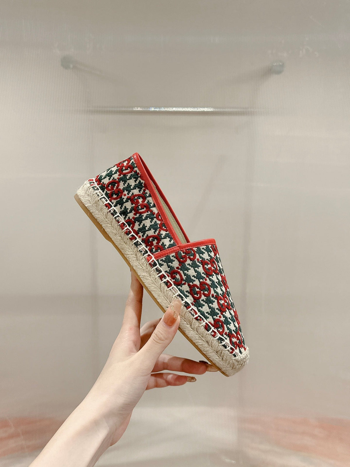 GG ESPADRILLE LOAFER CRIMSON AND OCEAN CANVAS