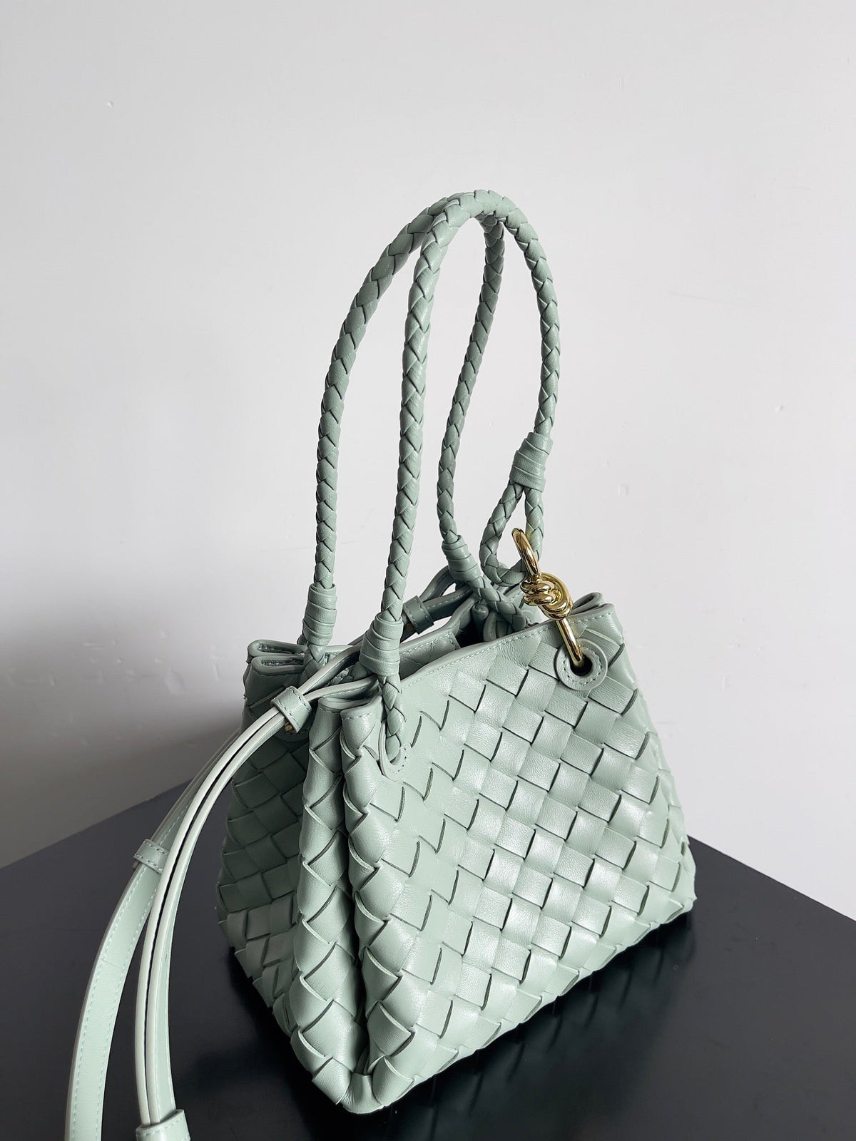 BV Small Parachute 21 Seafoam Lambskin Ghw