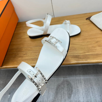 BUCKLE SANDAL WHITE CALFSKIN