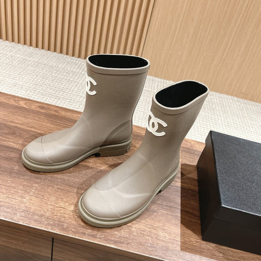 CC RAIN BOOTS GREY TPU WITH WHITE LOGO