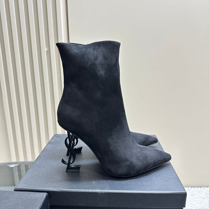 SL OPYUM HEELED BOOT BLACK SUEDE