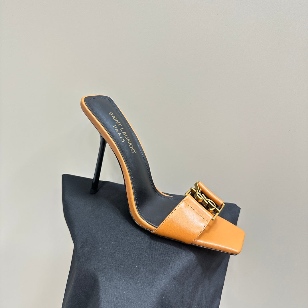 SL BABYLONE SLIDE PUMPS 115 MERIGOLD CALFSKIN