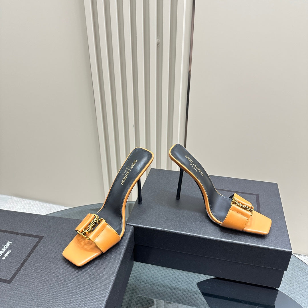 SL BABYLONE SLIDE PUMPS 115 MERIGOLD CALFSKIN