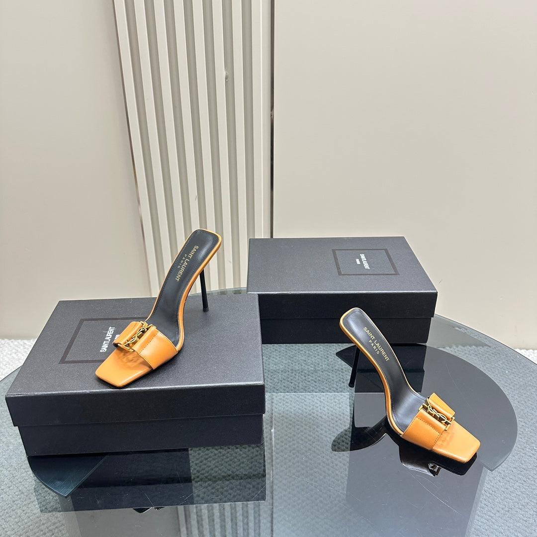 SL BABYLONE SLIDE PUMPS 115 MERIGOLD CALFSKIN