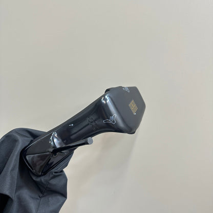SL BABYLONE SLIDE PUMPS 115 BLACK CALFSKIN