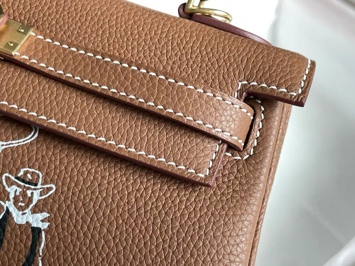 BIRKIN 25 BAG IN CHOCOLATE BROWN CALFSKIN WITH WHITE STICKER