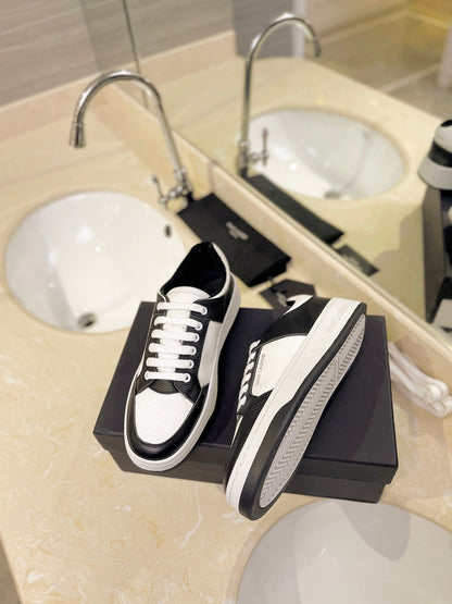 SL SL/61 SNEAKERS WHITE-BLACK CALFSKIN