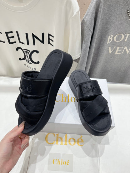 MILA PLATFORM 5 CM IN BLACK NYLON WITH EMBROIDERED LOGO