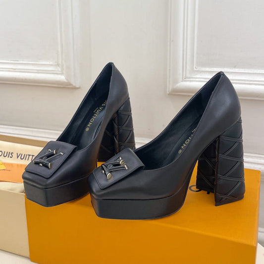 SHAKE MARY JANE HIGH HEEL 12 CM IN BLACK CALFSKIN